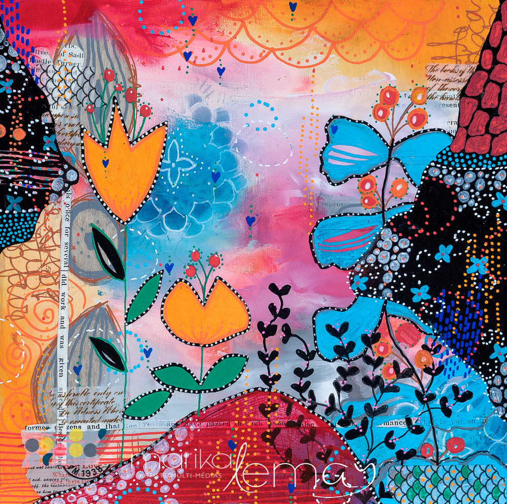 Espoir-d'été-8x8-techniques-mixtes-sur-bois