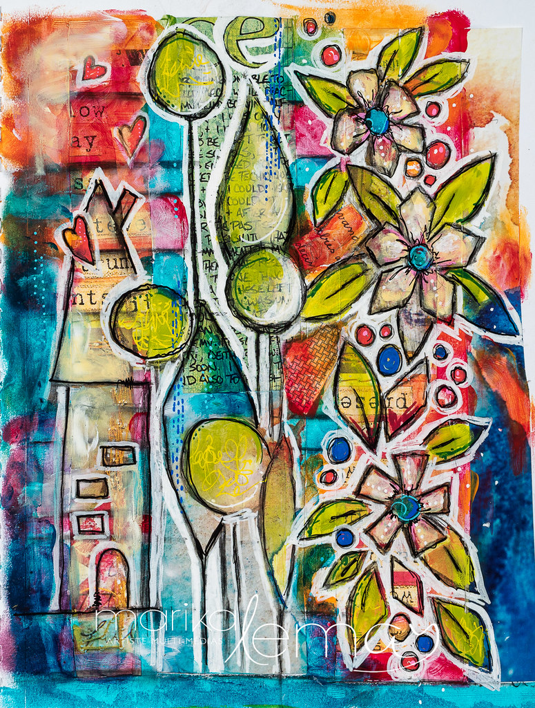 Joyeuse-maisonnée-9x13-techniques-mixtes-sur-papier