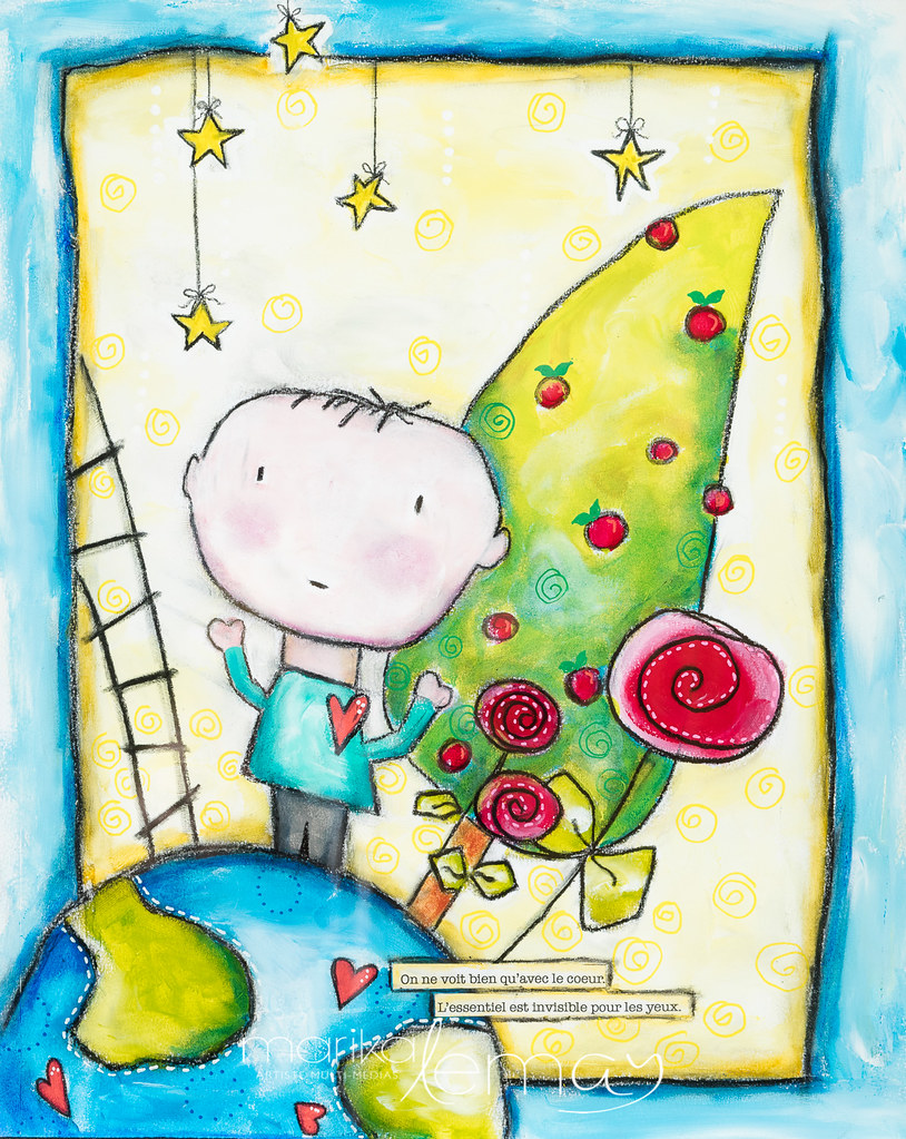 Le petit prince-techniques-mixtes-sur-papier-11x14