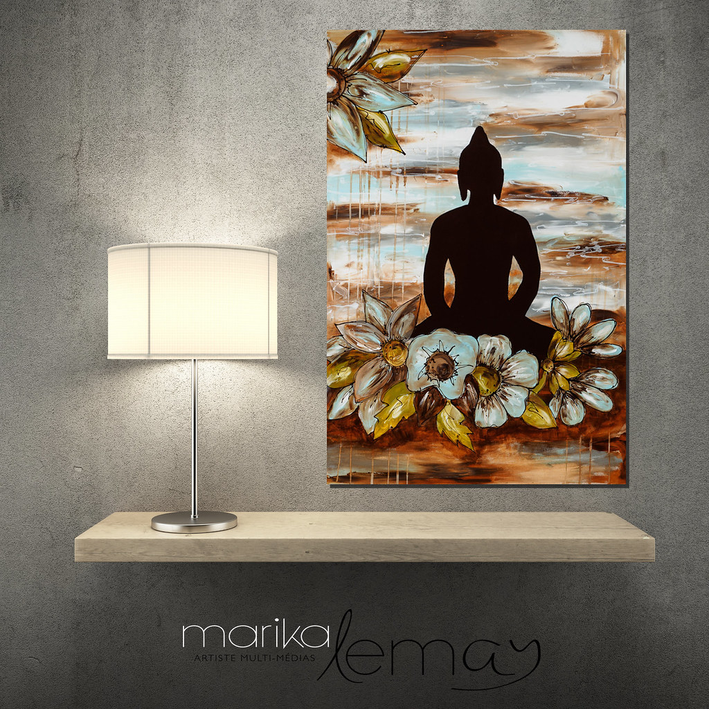 Le bouddha calme-24x36-techniques-mixtes-sur-canevas