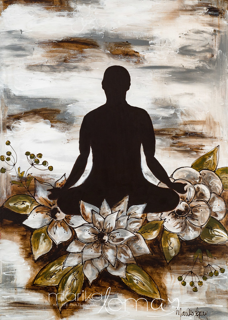 Le méditant accompli-24x36-techniques-mixtes-sur-canevas